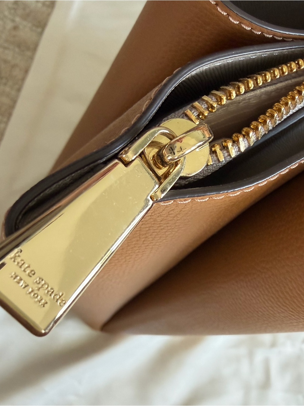 kate spade Tan Pebbled Leather Tote - Picture 8 of 16